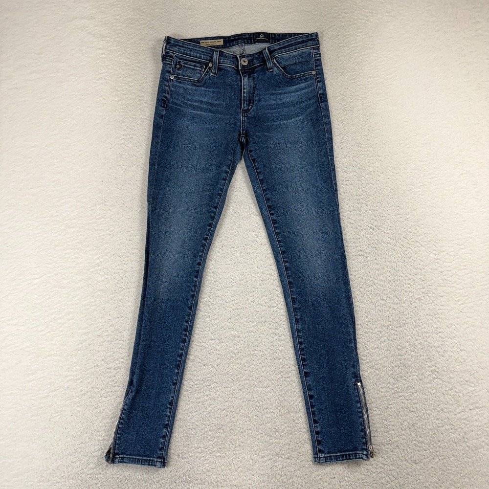 AG Adriano Goldschmied Jeans Womens 27R 26.5x27 Blue Zip Up Legging Ankle Flaw